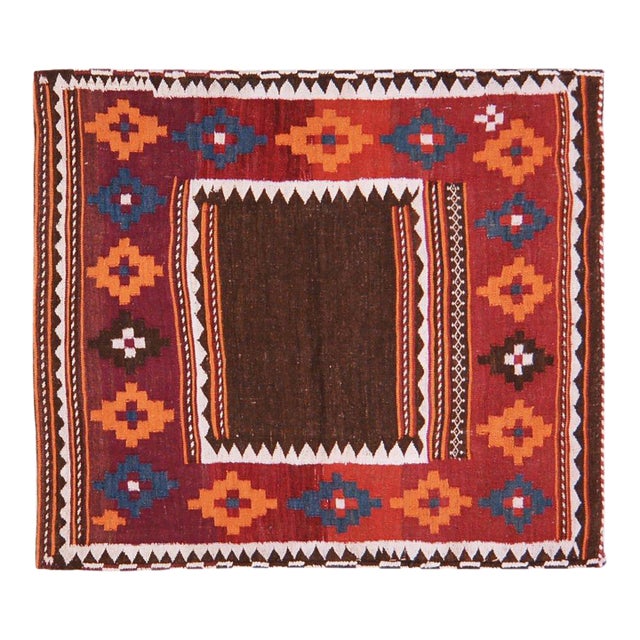 Vintage Afghan Professional Hand Knotted Kilim, 3'8x3'10 For Sale
