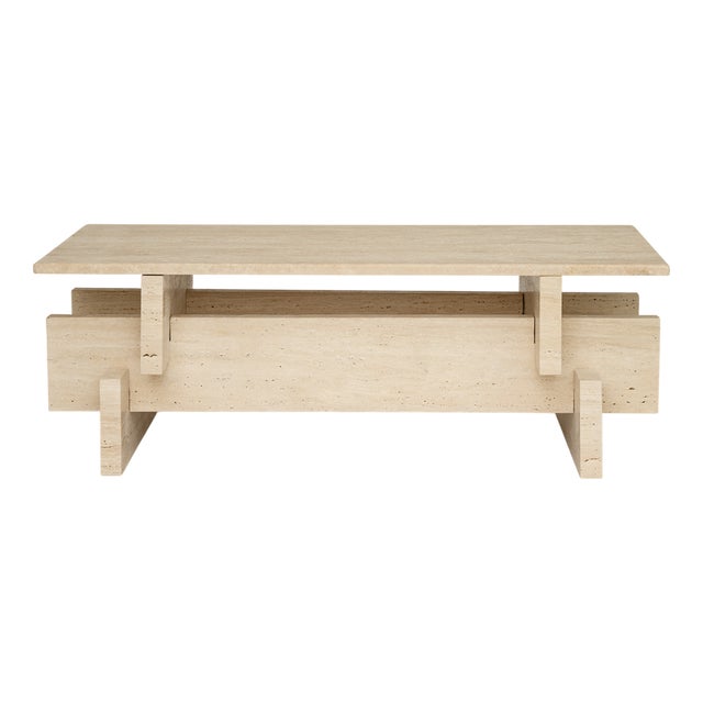 Berlin Travertine Coffee Table by Kiwano Concept For Sale