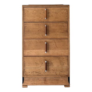 Art Deco Chest of Drawers with Ebonised and Chrome Accents, Britain, 1920s For Sale
