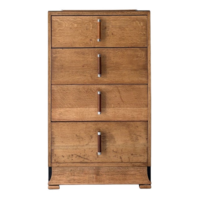 Art Deco Chest of Drawers with Ebonised and Chrome Accents, Britain, 1920s For Sale