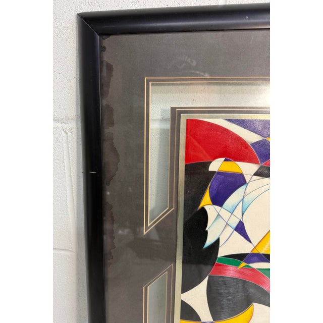 Original Juan Quevedo Pop Cubism Geometric Guitarist Music Mixed Media Painting For Sale - Image 18 of 18