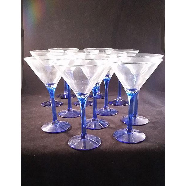 Blue Stem Martini Glasses Set of 12 Chairish