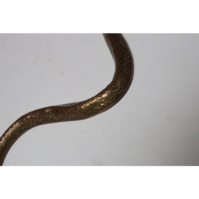 Art Deco Hammered Cast Brass Snake Form Serpentine Sculpture For Sale - Image 12 of 14