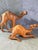 Vintage leather camels – set of two – ca. 1940 Beautiful set of two handmade camels, crafted in leather over a sturdy...