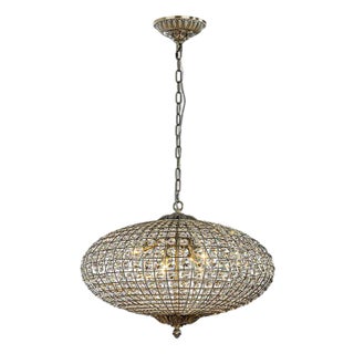 Aloadecor 25 Inch 6-Light Antique Bronze With Vintage Patina Dimmable Retro French Crystals Chandelier With Adjustable Chain For Sale