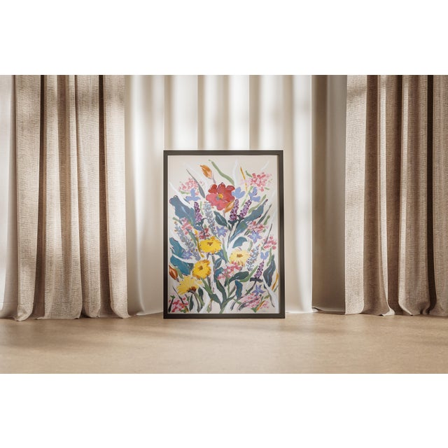 Purple 2026, Illustration Style Painting of Lavender Bouquet, Wild Blossoming Flowers on Watercolor Paper by Romina Milano For Sale - Image 8 of 8