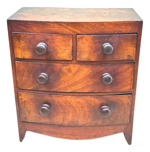 Victorian Miniature Mahogany Bowfront Chest of Drawers, 1860