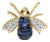 18K Yellow Gold 3/8 Cttw Diamond and 5 4/5 Cttw Blue Sapphire Bumblebee Brooch Pin (F-G Color, VS2-SI1 Clarity) For Sale