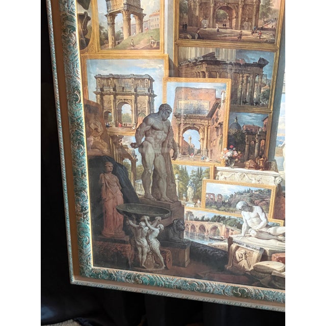 Mid 20th Century Massive Framed Pannini “Gallery of Views of Ancient Rome” — Grand Tour Architectural Fantasy, 57" For Sale - Image 9 of 12