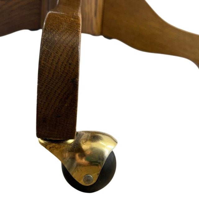 Vintage 1970s Bentwood Cane Back Swivel Desk Chair Wood Rolling Chair For Sale - Image 9 of 11