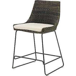 McGuire Woven Shelter Bar Stool With Steel Base For Sale