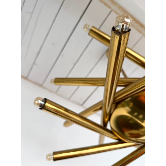 Brass Brass Sputnik Fireworks Chandelier, Italy, 1960s For Sale - Image 8 of 13