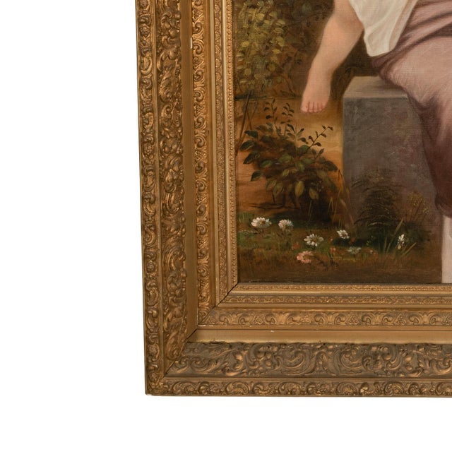 Large Antique French 19th Century Oil Canvas Painting "Hearts Awakening" Cherubs by William-Adolphe Bouguereau, 1892 For Sale - Image 12 of 14