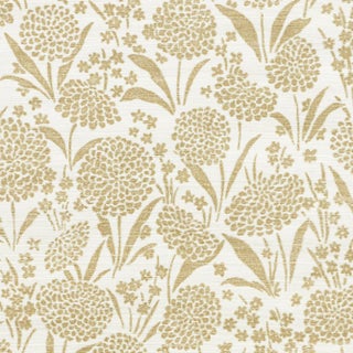 Sample - Schumacher Chrysanthemum Sisal Wallpaper in Gold For Sale