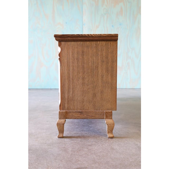 1960s Diminuitive Henning Kjaernulf Danish Quarter Sawn Oak Sideboard Cabinet Danish Modern, Attributed For Sale - Image 10 of 16