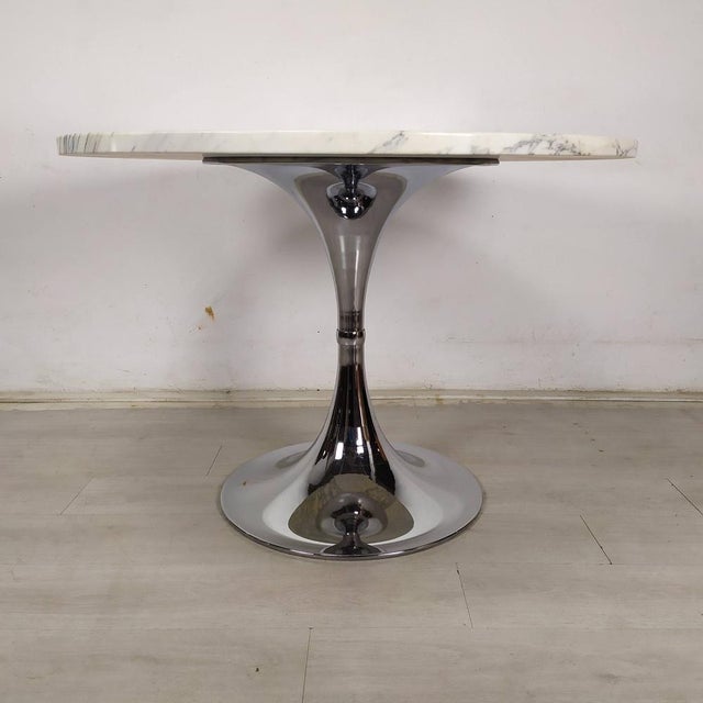 Vintage Carrara Marble Tulip Table, 1970s For Sale - Image 4 of 18