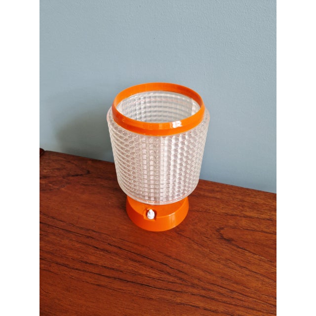 Vintage Table Lamp in Orange and Transparent Plastic, 1960s For Sale - Image 3 of 10