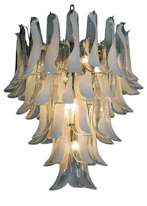 Large Vintage Italian Murano Chandelier with 52 Glass Petals, 1970s