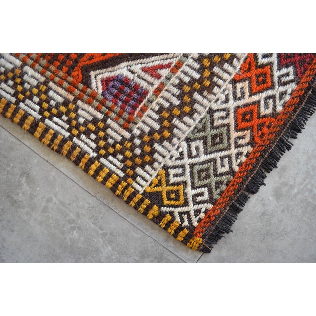 1960s Handwoven Turkish Kilim Rug For Sale - Image 5 of 10