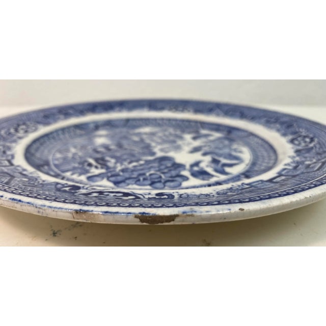 Antique Blue Willow Salad Plate From England - Circa 19th Century For Sale - Image 4 of 5