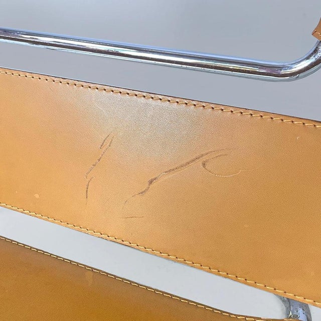 Set of Modern Wassily Light Brown Armchairs attributed to Marcel Breuer for Gavina, 1970s For Sale - Image 15 of 18