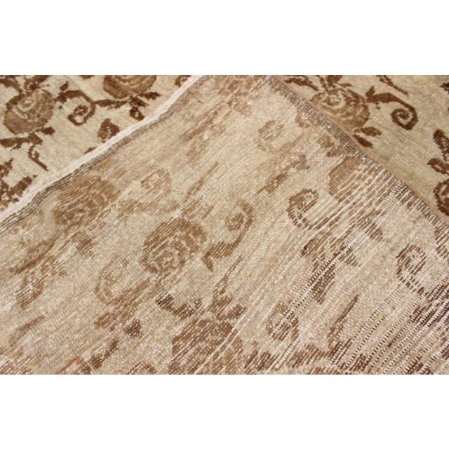 Antique Turkish Konya Rug With All-Over Floral Pattern in Taupe and Brown For Sale - Image 9 of 10
