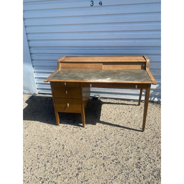 Executive Desk Drexel Profile by John Van Koert for Drexel. Fabulous desk with 2 tiers and great storage. Beautiful walnut...