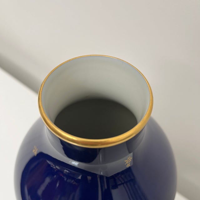 Cobalt Blue Porcelain Vase from Nationale De Sevres, France, 1960 For Sale - Image 9 of 17