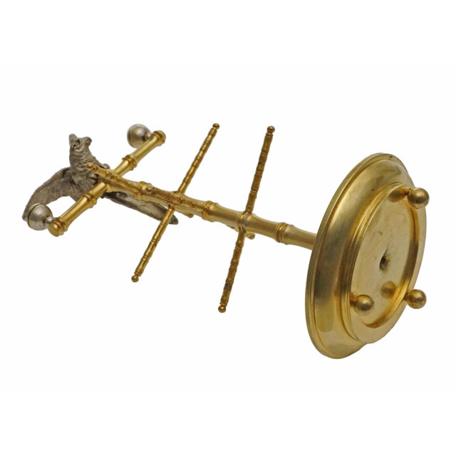 Antique Parrot Perch Gilt & Silvered Bronze Ring Holder Jewelry Stand Porte Bijoux For Sale - Image 4 of 6