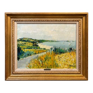 Mid‑Century Ardissonne Coastal Landscape Oil Painting For Sale