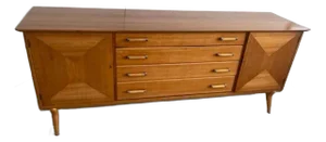 1960s Refinished Renzo Rutili Sideboard Credenza, Johnson Furniture Company Usa