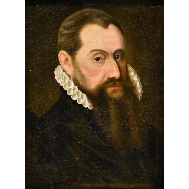Baroque Circle of Frans Pourbus, Portrait of a Man, 1570, Oil on Canvas For Sale - Image 3 of 12