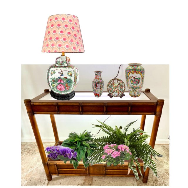 Vintage Drexel Heritage Faux Bamboo Illuminated Cabinet from their Malay Collection made in the 1970s. This unique piece...