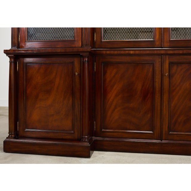 Ralph Lauren Noble Estate Mahogany Breakfront Bookcase Cabinet For Sale - Image 9 of 18