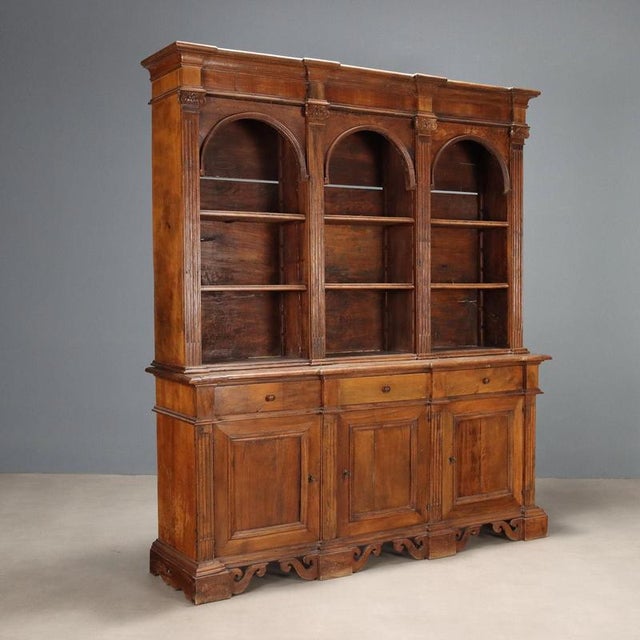 Antique Walnut Display Bookcase, Late 19th Century For Sale - Image 10 of 10