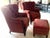 Brick Red 1980s French Napoleon III Wingback Armchairs and Ottoman For Sale - Image 8 of 12