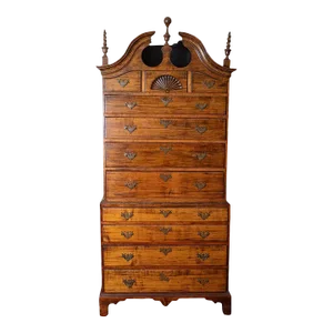 Bonnet Top Maple Highboy Chest of Drawers