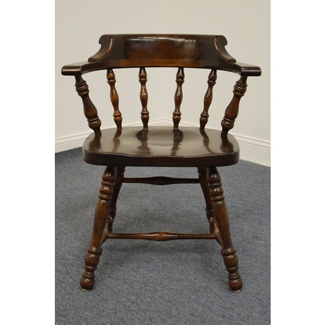 Ethan Allen Antiqued Pine Old Tavern Pub Style Arm Chair Chairish