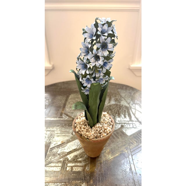 American Tommy Mitchell Tole Potted Hyacinth For Sale - Image 3 of 11