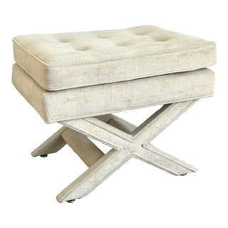1970s Billy Baldwin Style X-Base Stool For Sale