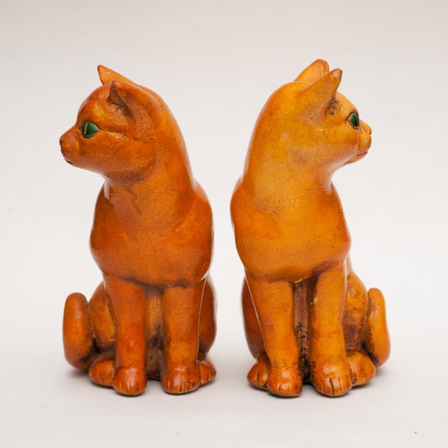 Rare English Art Deco Ceramic Cat Bookends, C. 1930s Chairish