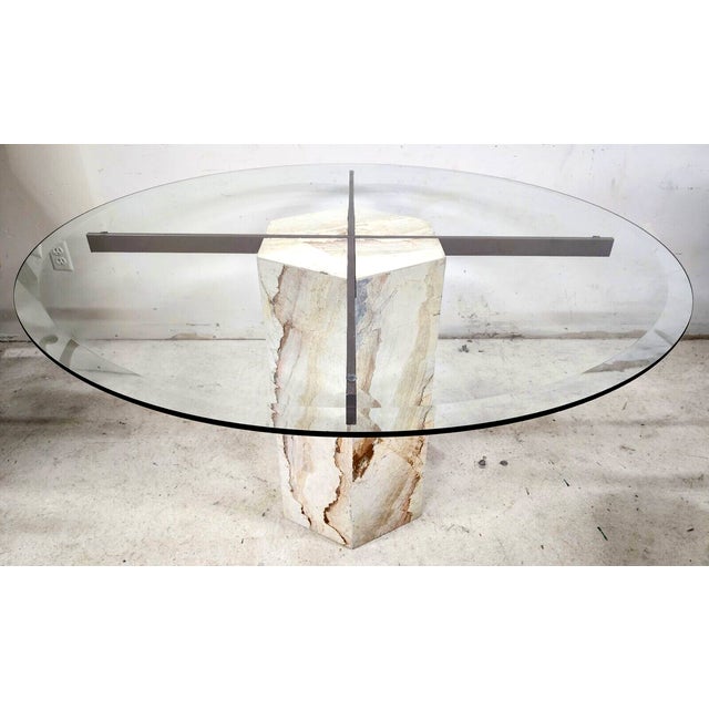 Italian Marble & Glass Dining Table MCM Chairish