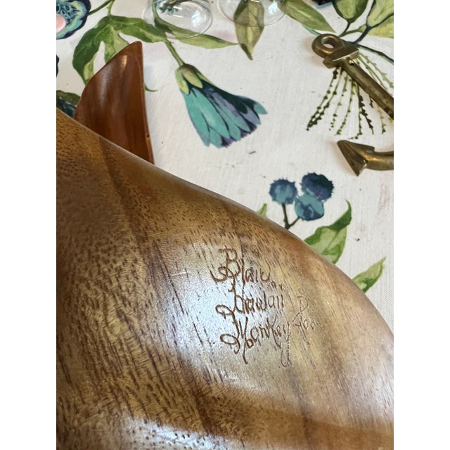 Mid-Century Modern 1970s Wooden Leaf Bowls - Set of 3 For Sale - Image 3 of 7