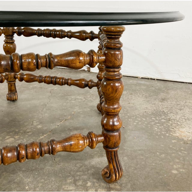 Vintage Baker Furniture Coffee Table W/ Beveled Glass Top Chairish