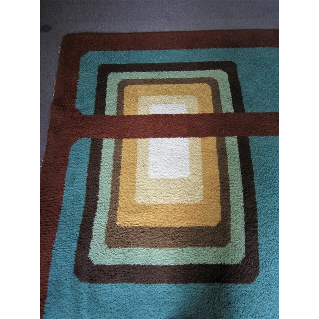 1950s Belgian Geometric Design Rug-5′8″ × 6′6″ For Sale In New York - Image 6 of 13