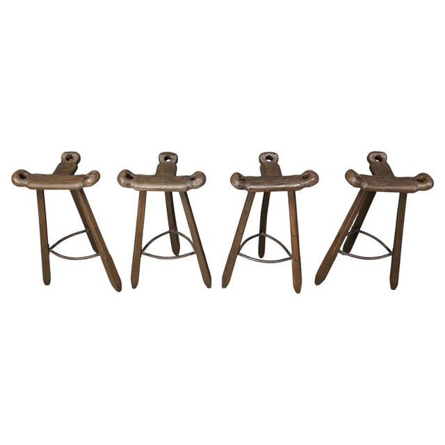 Vnitage Brutalist Bar Stools, 1960s, Set of 4 For Sale - Image 13 of 13