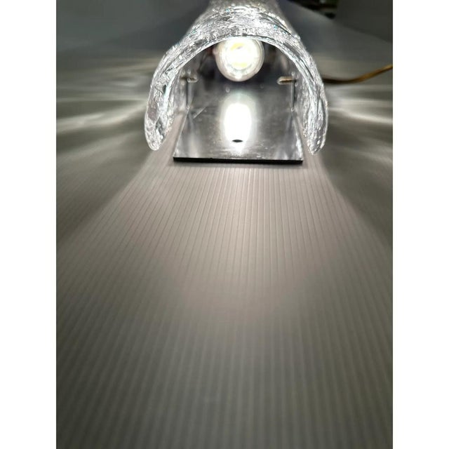 Contemporary Transparent Hammered Glass Wall Sconces by Simoeng, Set of 2 For Sale - Image 3 of 10