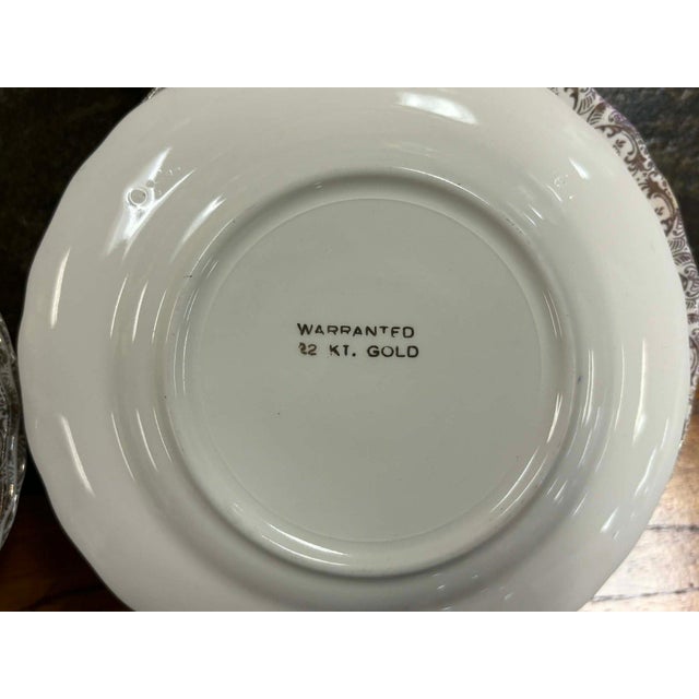 Vintage Chantilly by Sebring Pottery Set - 22k Gold Filigree - 26-Piece For Sale - Image 9 of 14