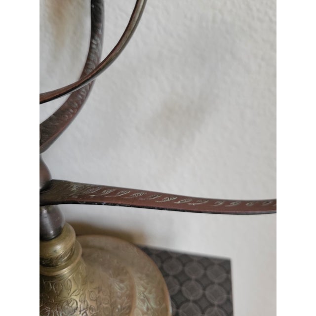 Brass Decorative Brass Candlelabra With Six Flared Arms For Sale - Image 8 of 11