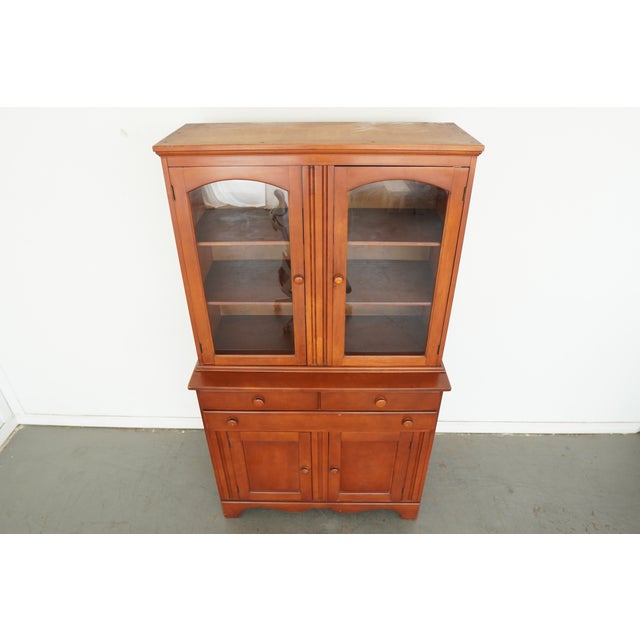 American Vintage Traditional China Cabinet Hutch For Sale - Image 3 of 17